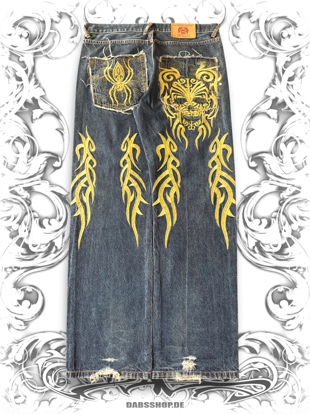 Red Monkey Company Tribal Embroidered Vintage Jeans