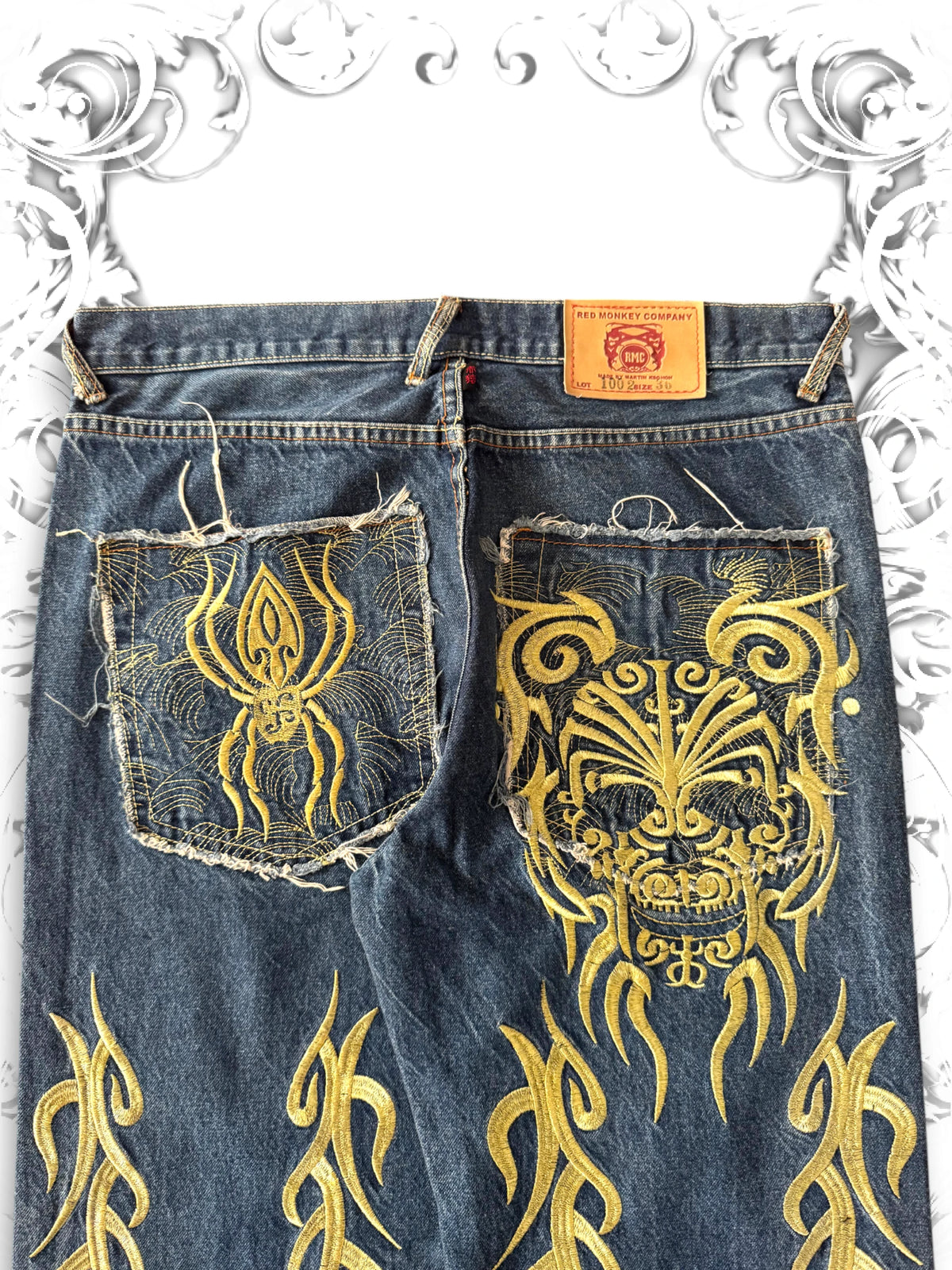 Red Monkey Company Tribal Embroidered Vintage Jeans
