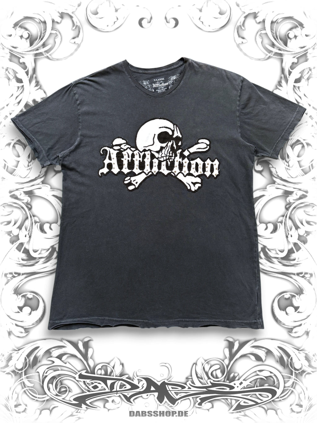 Affliction Authentic "Stacked Up" Embroidered Crossbone T-Shirt