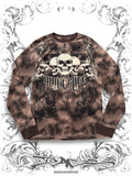 MMA Elite Brown Washed Triple Skull Longsleeve