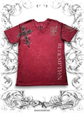 Raw State Vintage 2000s Graphic Tee with Winged Cross Design and Streetwear Style