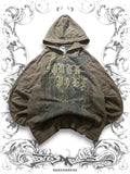 Southpole zip hoodie with bold graphic print and golden embroidered details in a vintage Y2K streetwear style.