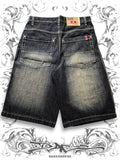 Southpole Red Tab Baggy Jorts Dark Blue Washing, back view
