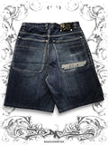 Southpole Dynamic Equipment Baggy Vintage Denim Shorts with big JNCO-like backpockets in 2000s Hip Hop Style
