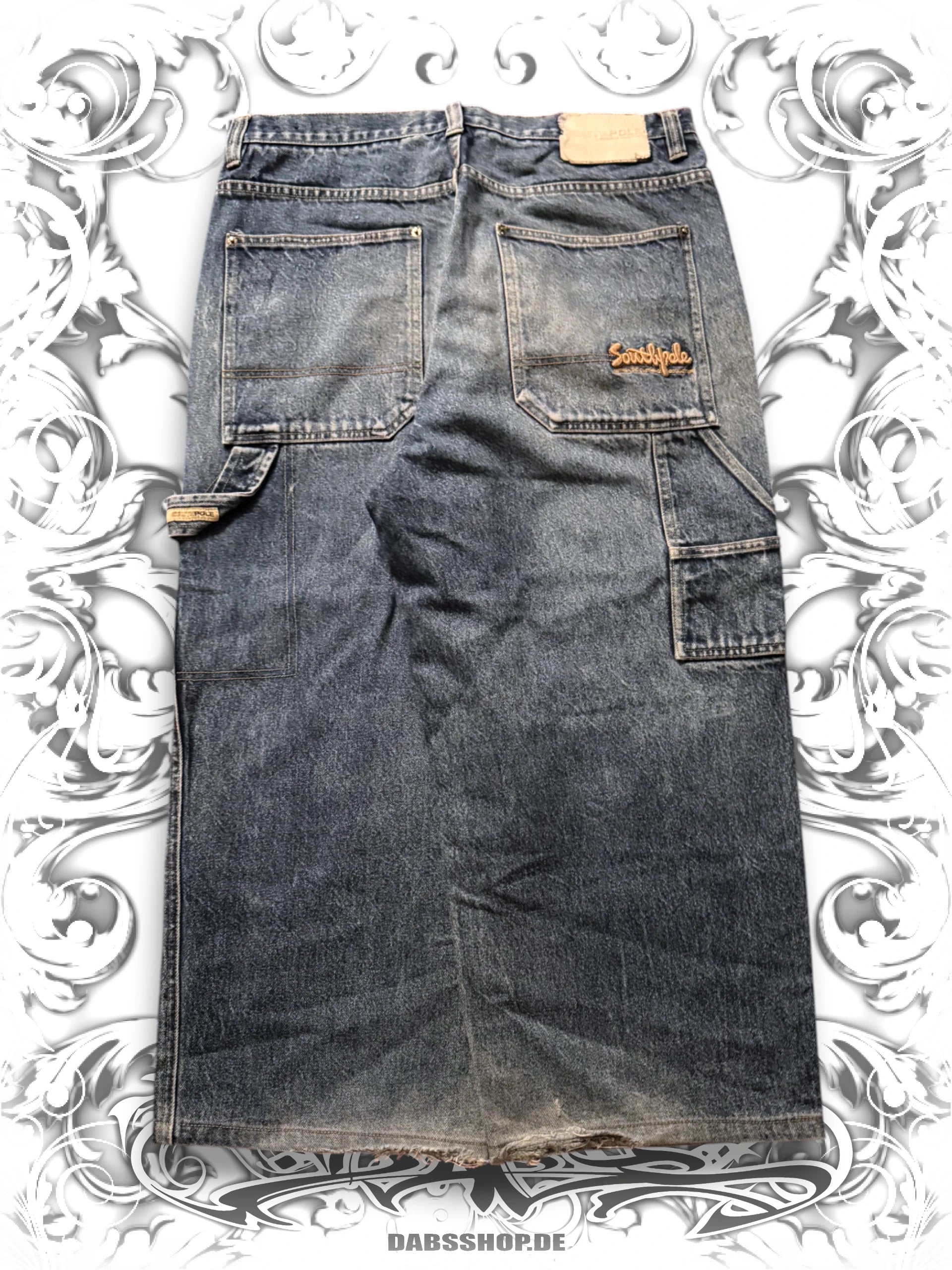 Southpole 2000s Loose Fit Workwear Trousers with Embroidered Details and Retro Streetwear Style