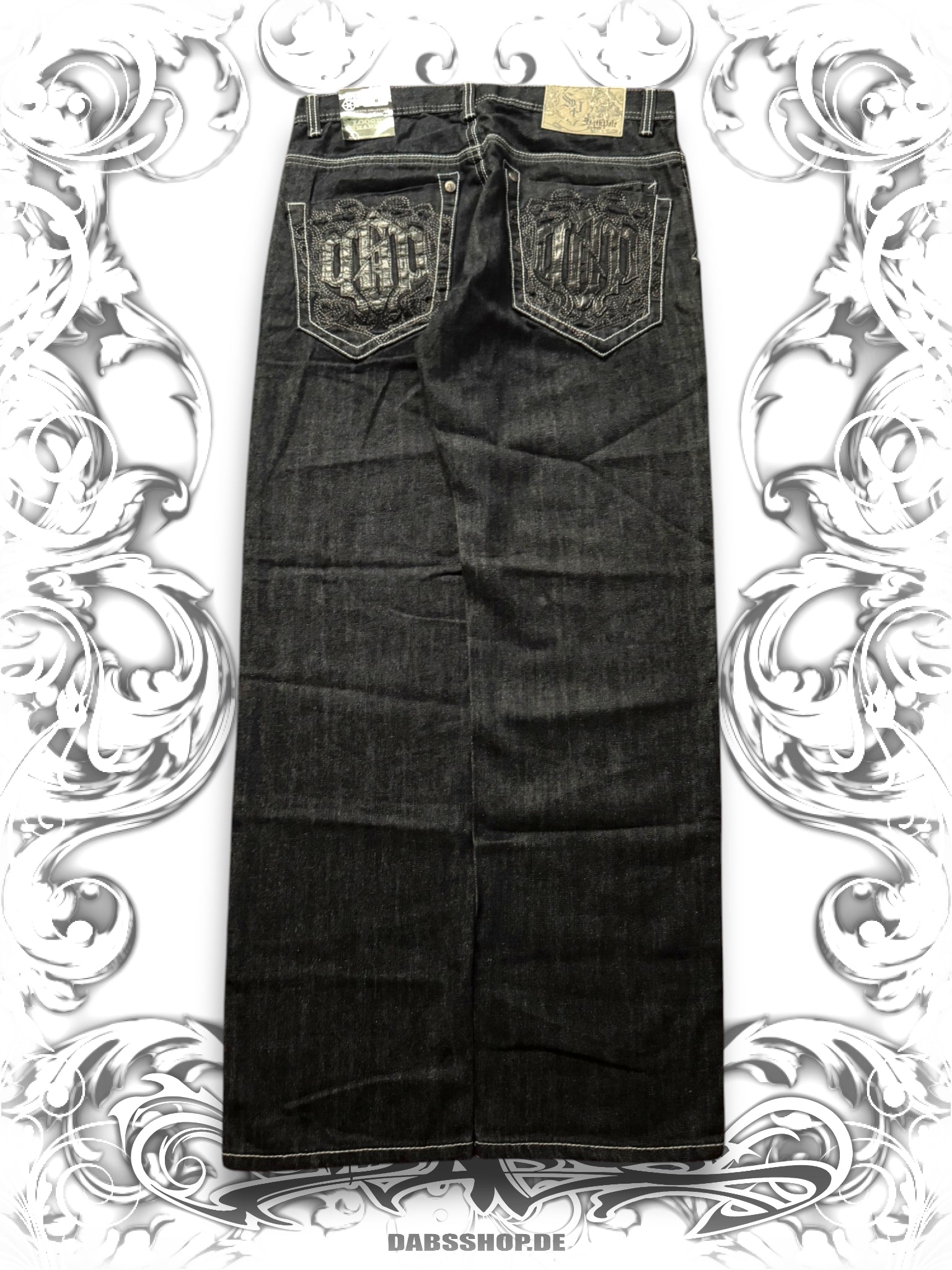 Southpole Y2K Vintage Baggy fit Trousers with Embroidered leather Details Streetwear Style Deadstock condition