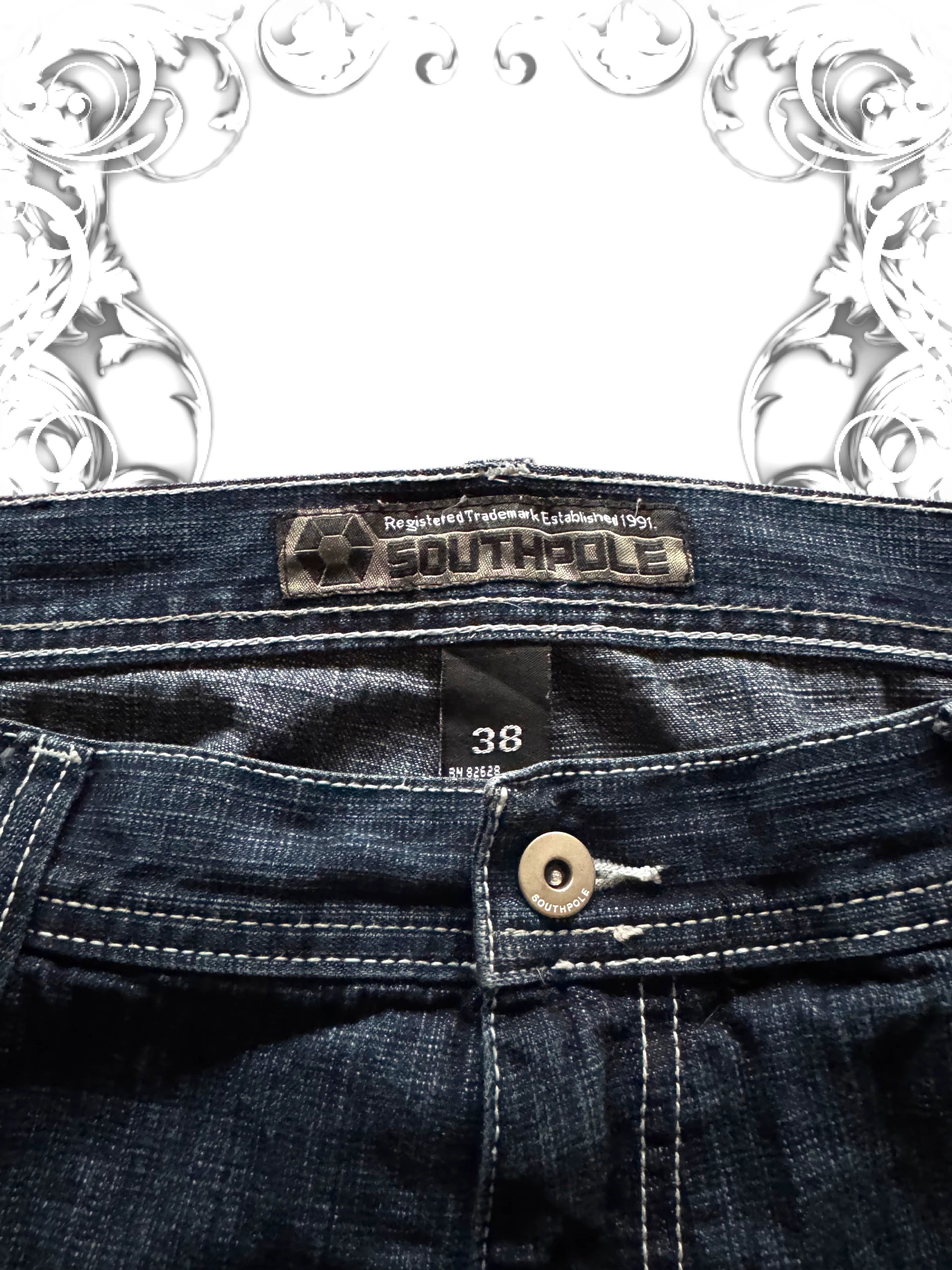 Southpole Red Tab Baggy Pants Dark Blue Washing