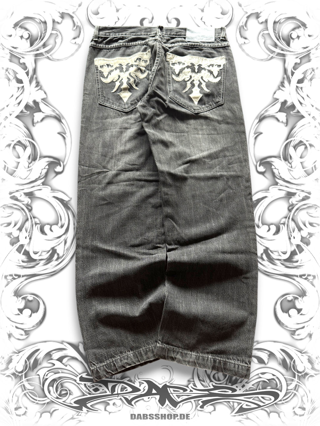 Southpole Silver Tab Baggy Pants with Embroidered Sigil Back Pockets