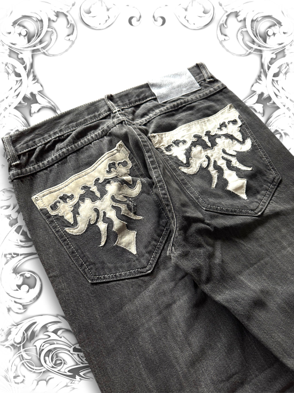 Southpole Silver Tab Baggy Pants with Embroidered Sigil Back Pockets