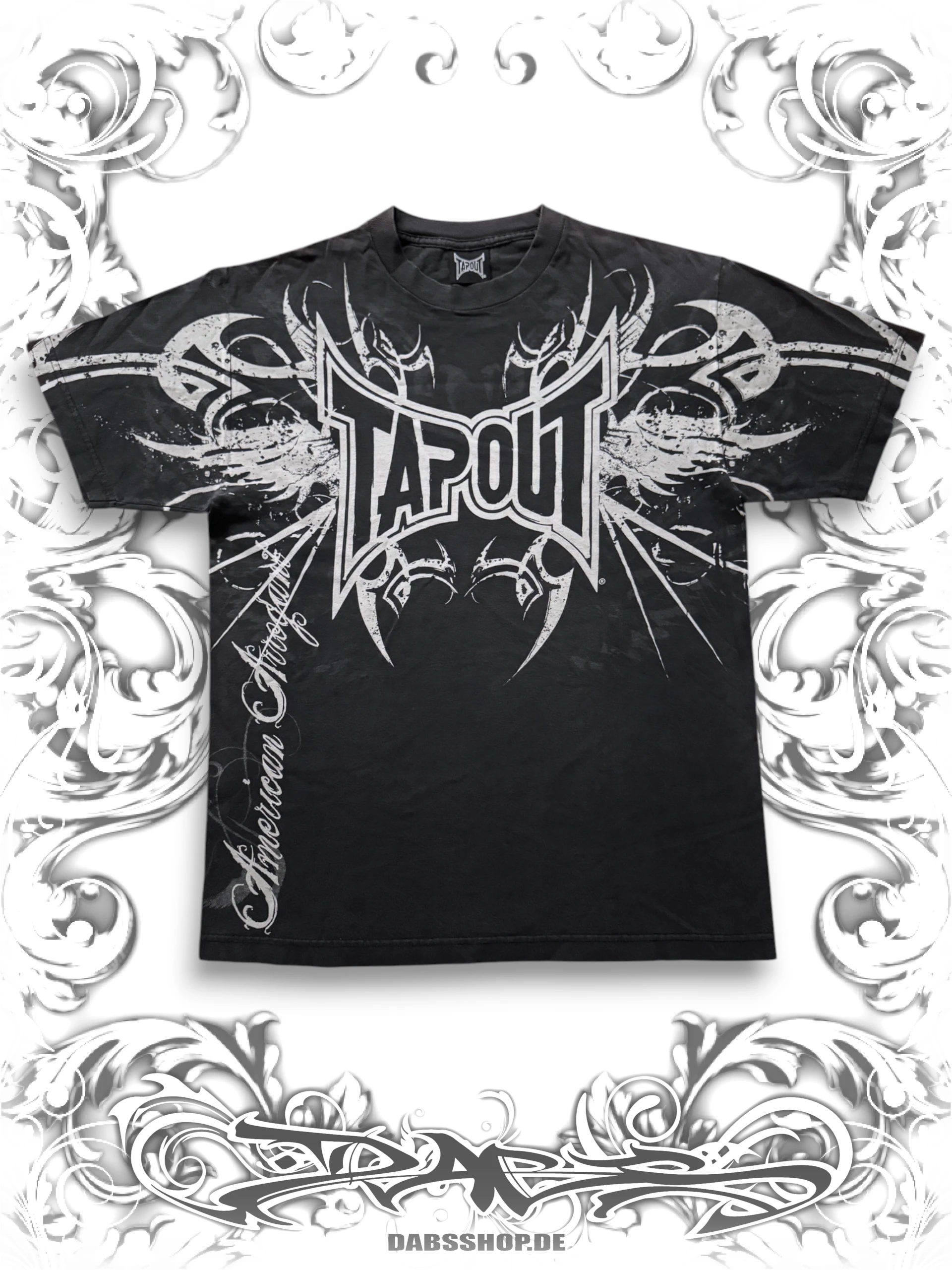 Tapout American Arrogant T-shirt with all-over tribal graphic print in MMA streetwear style