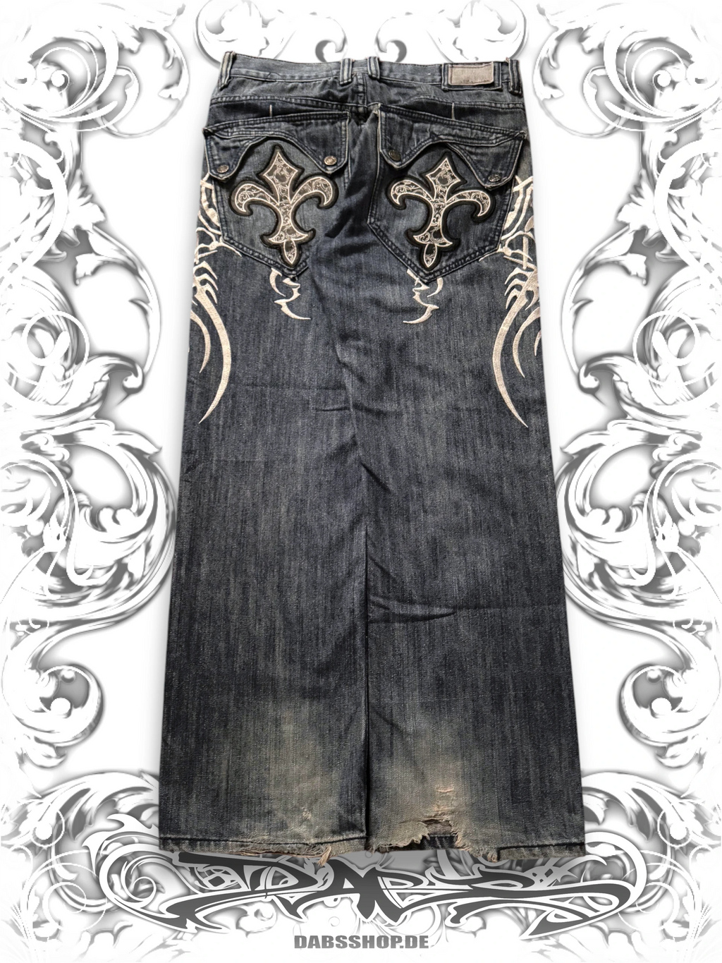 Victorious Urban Couture Y2K Vintage Baggy Trousers with Detailed Embroidery and Streetwear Style