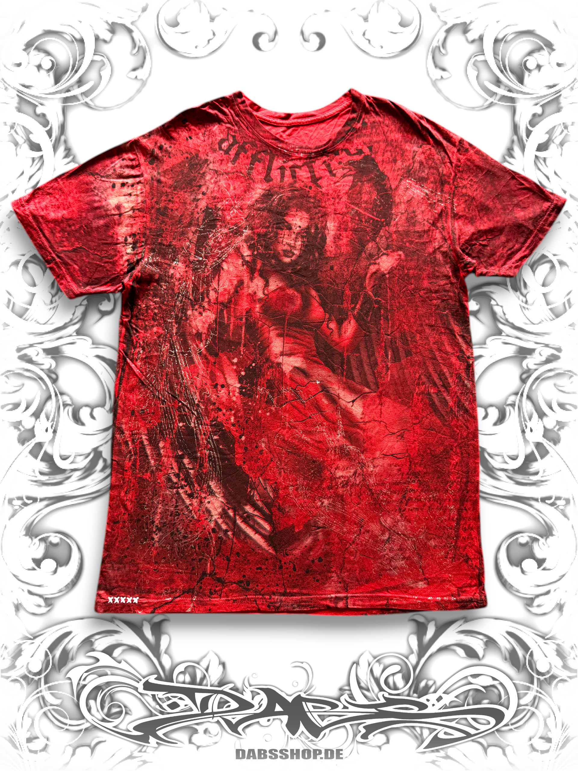 Affliction Bamboo Series Angel with Crow Red Shirt