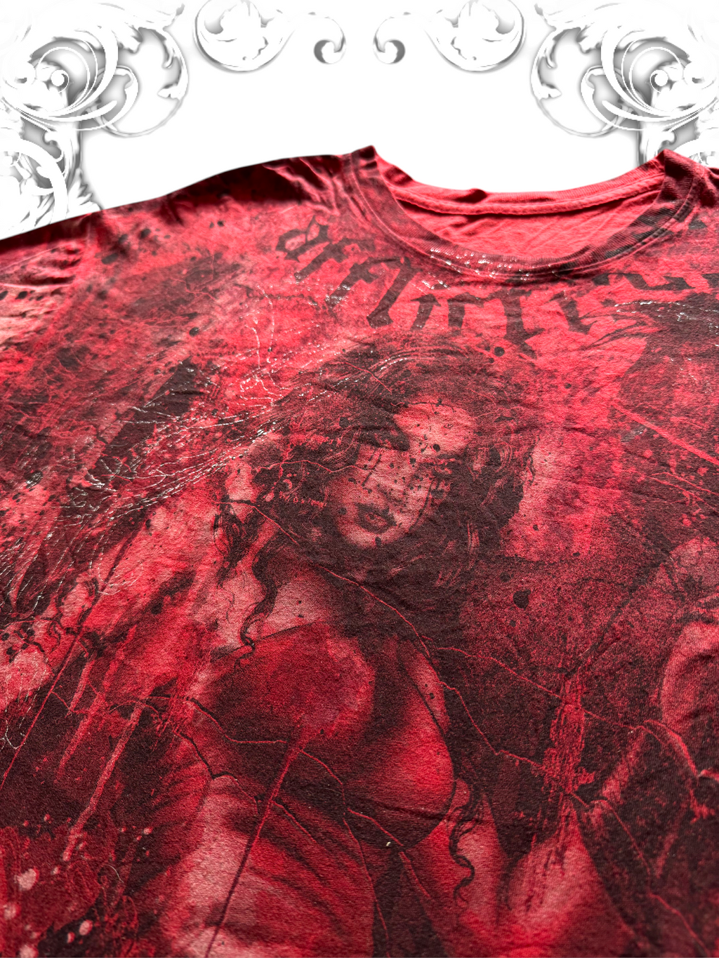 Affliction Bamboo Series Angel with Crow Red Shirt