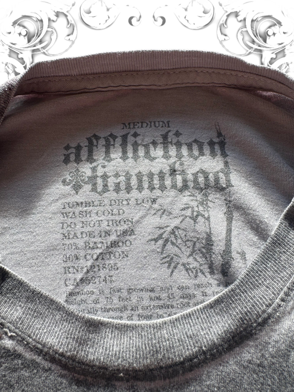 Affliction Bamboo Series Crying Angel Grunge Shirt