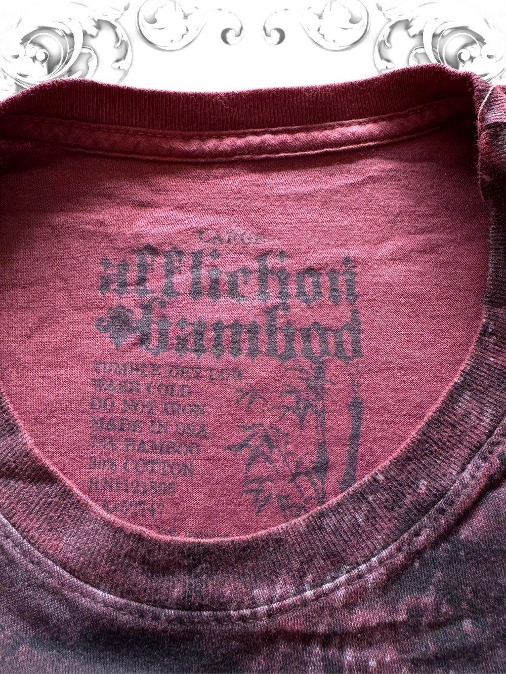 Affliction Bamboo Series Praying Angel Red Shirt