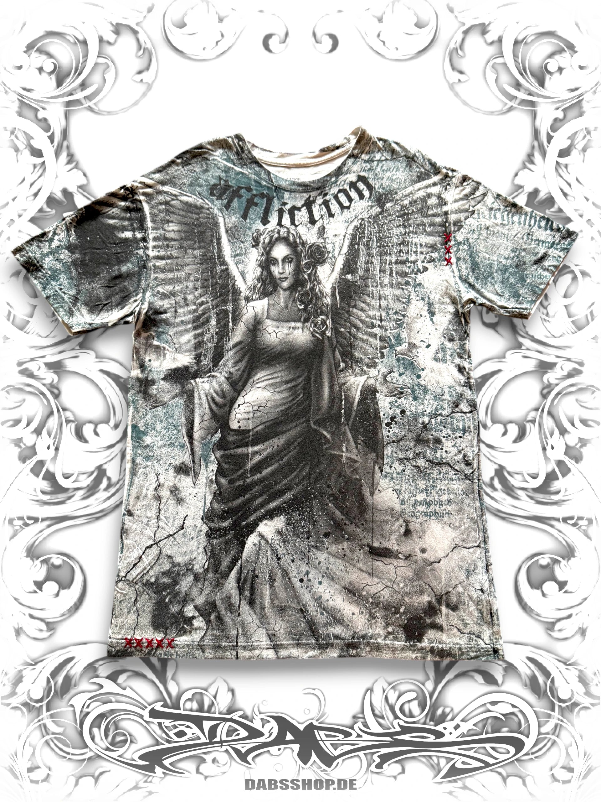 Affliction Bamboo Series Crying Angel 2000s Grunge Shirt