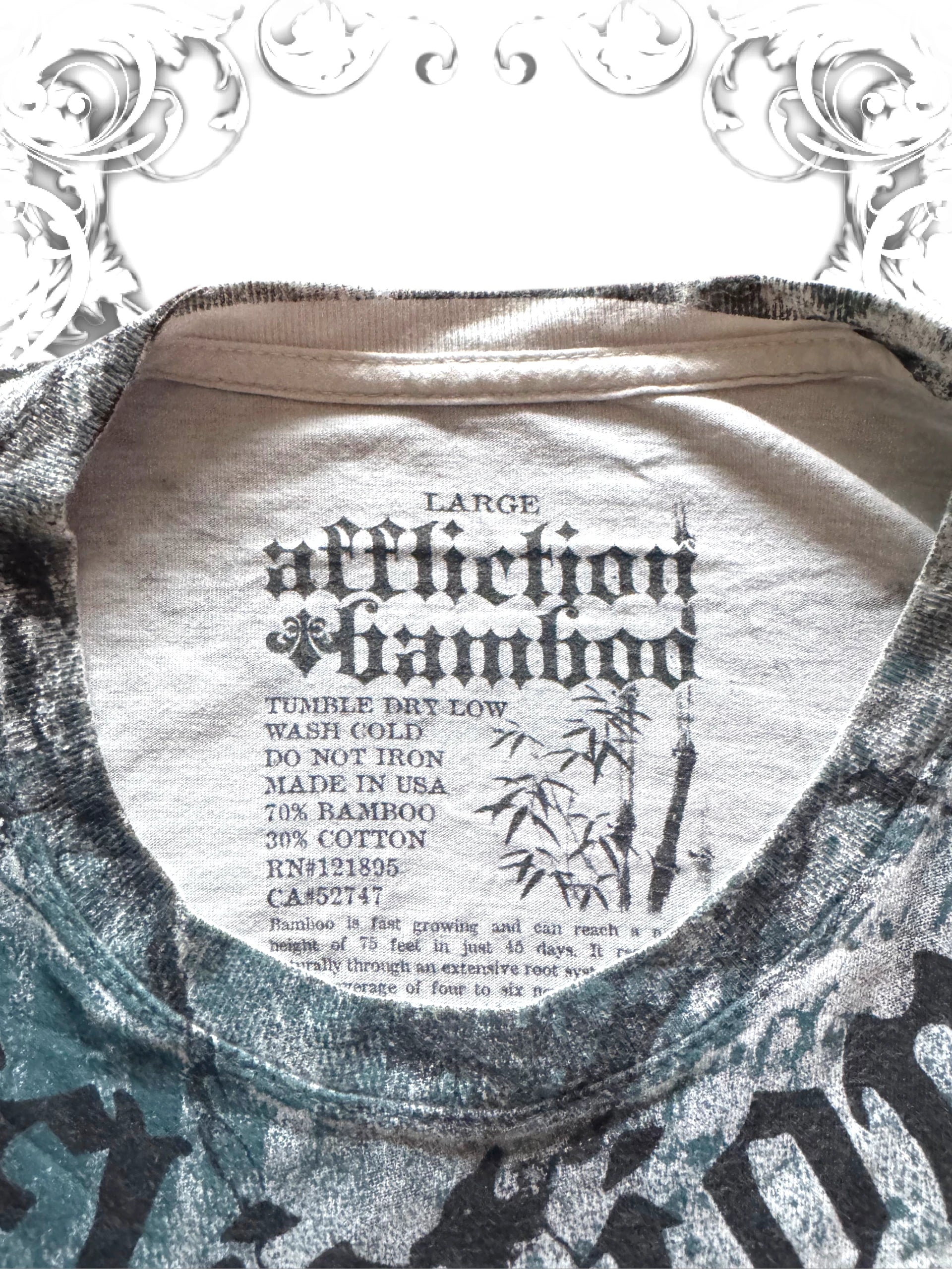 Affliction Bamboo Series Crying Angel 2000s Grunge Shirt