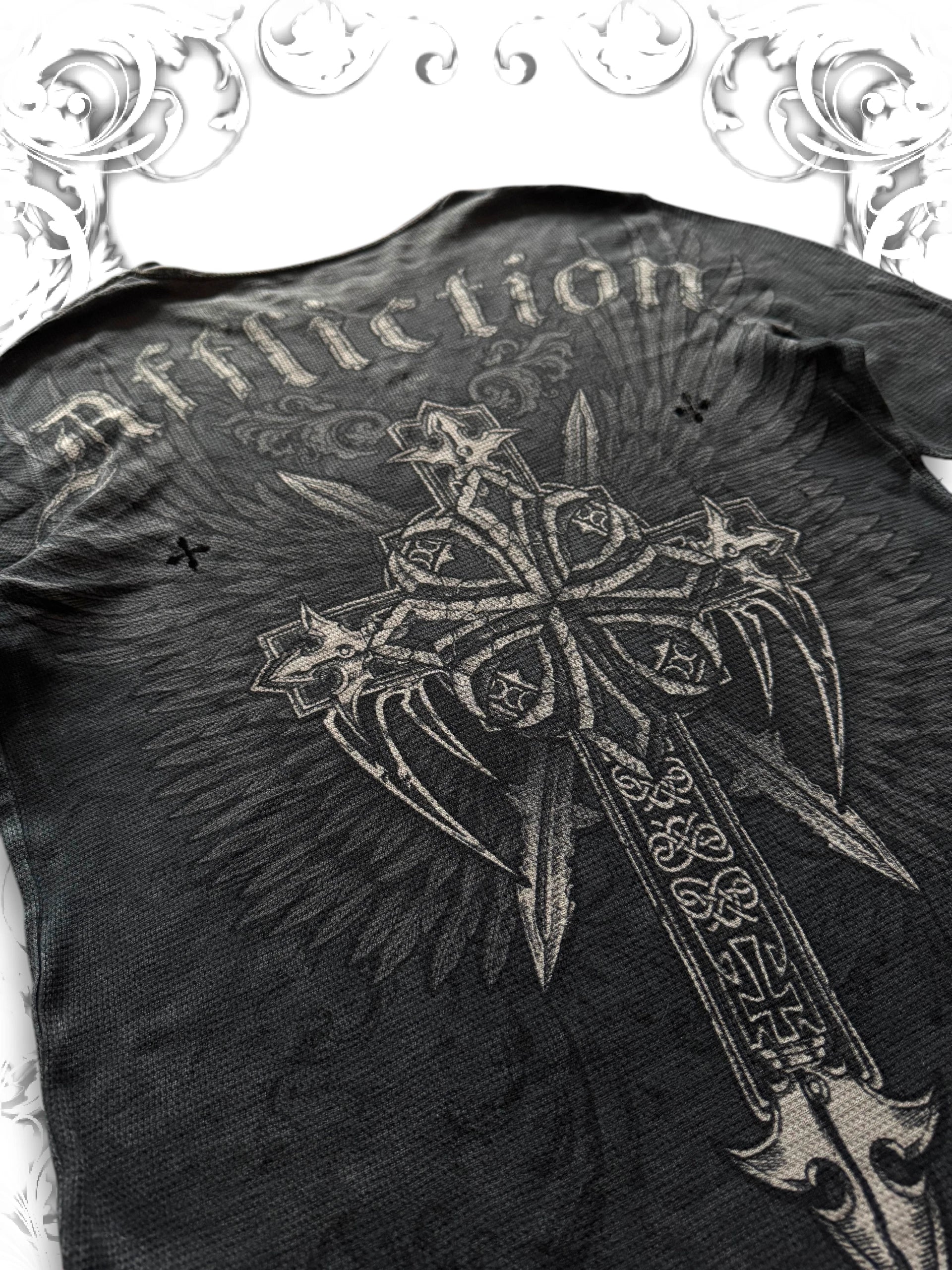 Affliction Nordic Tribal Cross 2000s Longsleeve