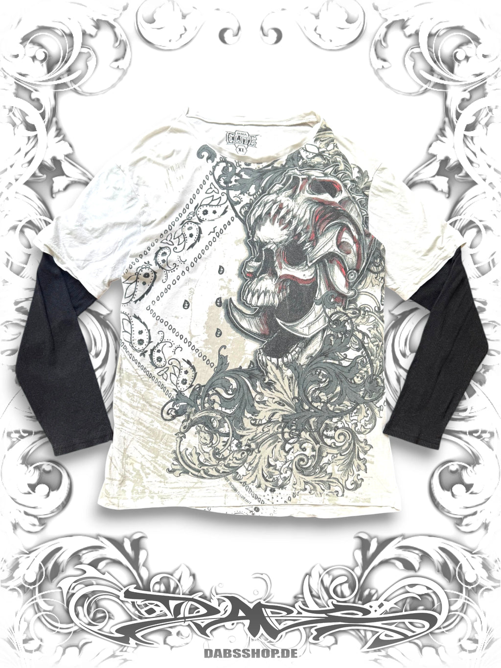 MMA Elite Grunge Skull Layered Longsleeve