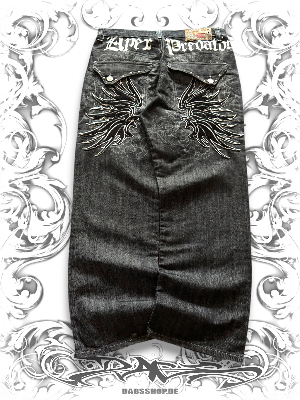 Rare Vintage Raw Blue Apex Predator Pants with Studded Wings