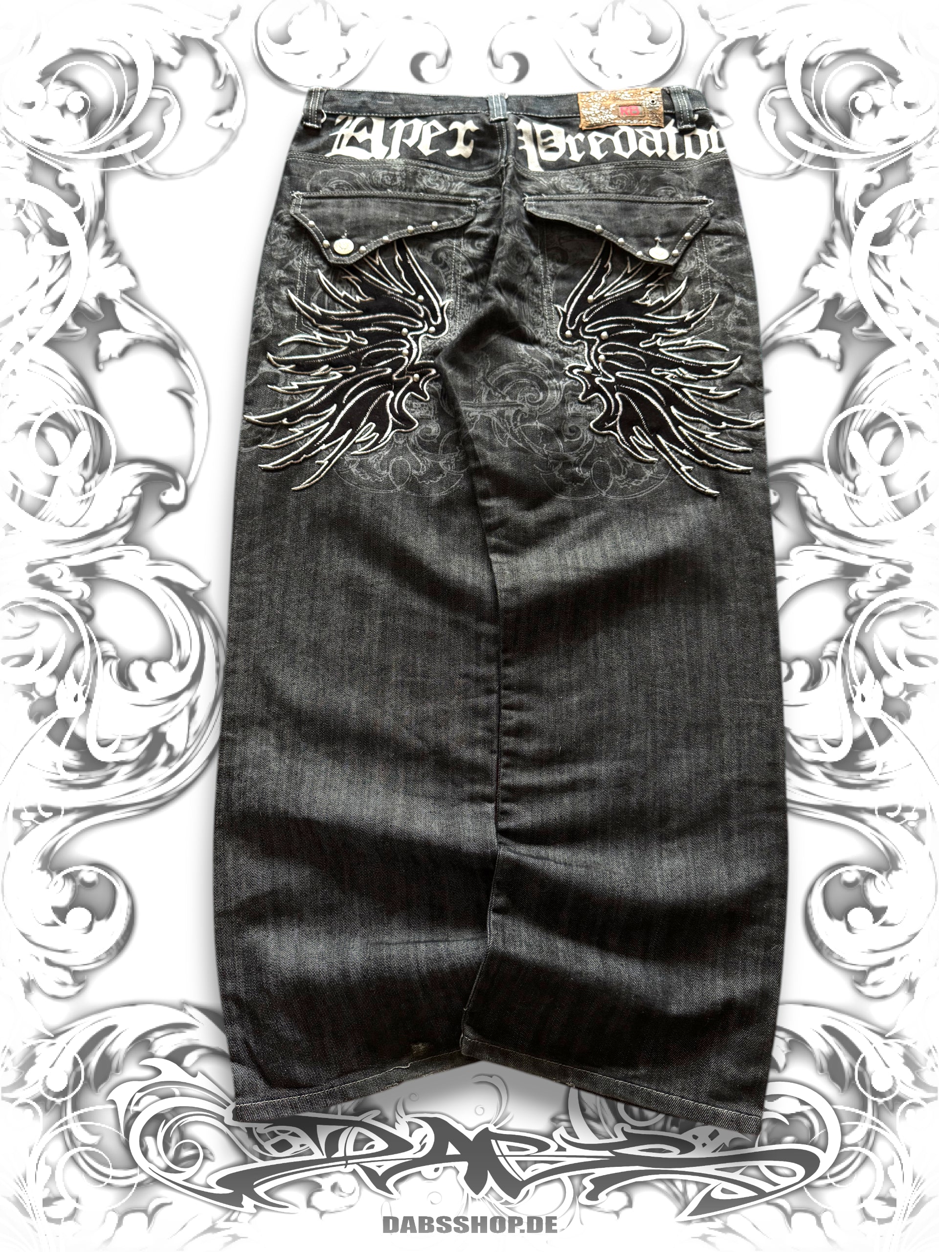 Rare Vintage Raw Blue Apex Predator Pants with Studded Wings