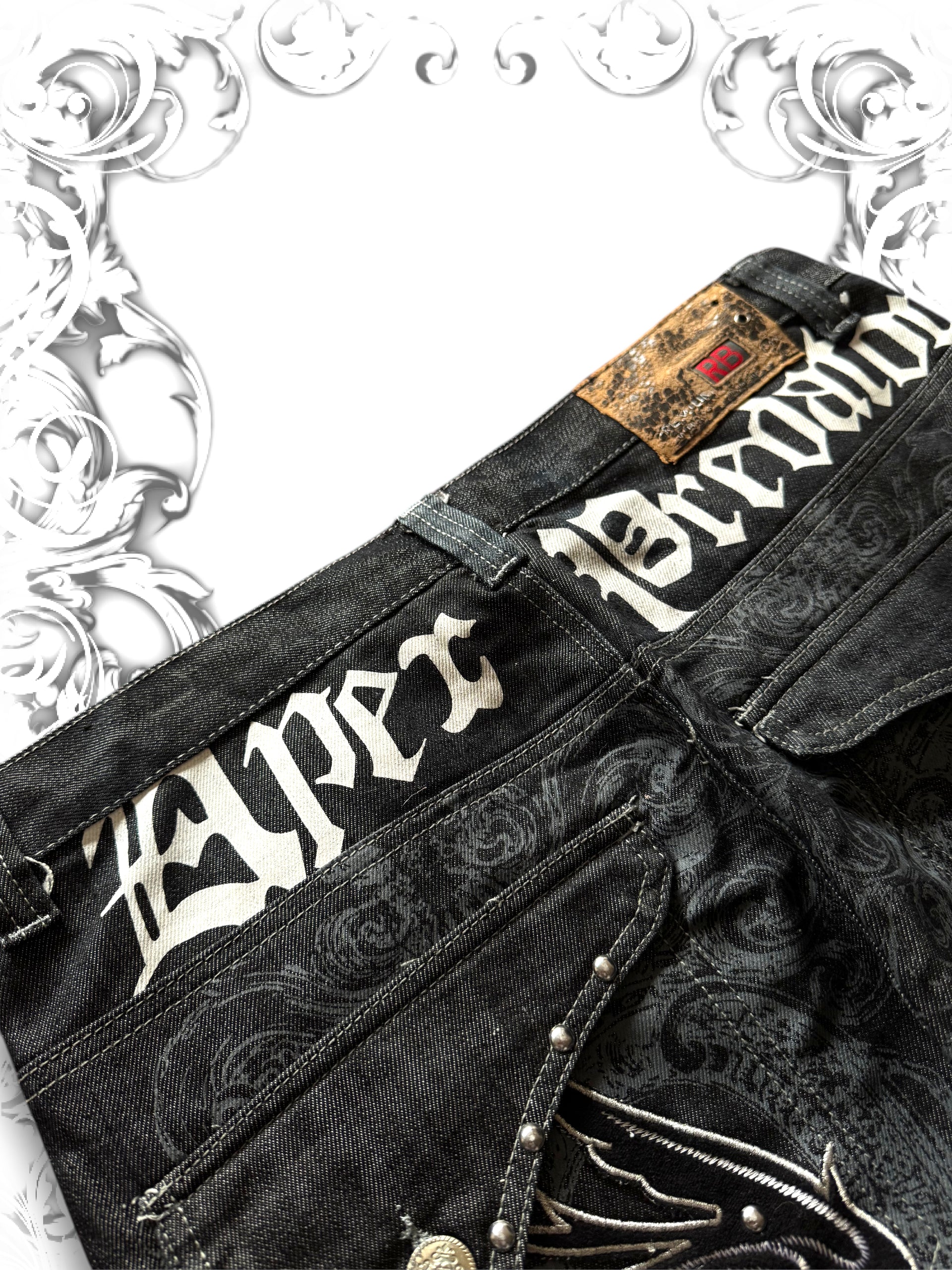 Rare Vintage Raw Blue Apex Predator Pants with Studded Wings
