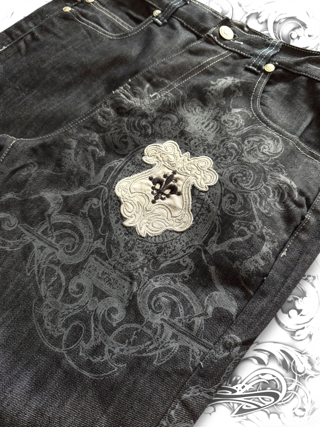 Rare Vintage Raw Blue Apex Predator Pants with Studded Wings