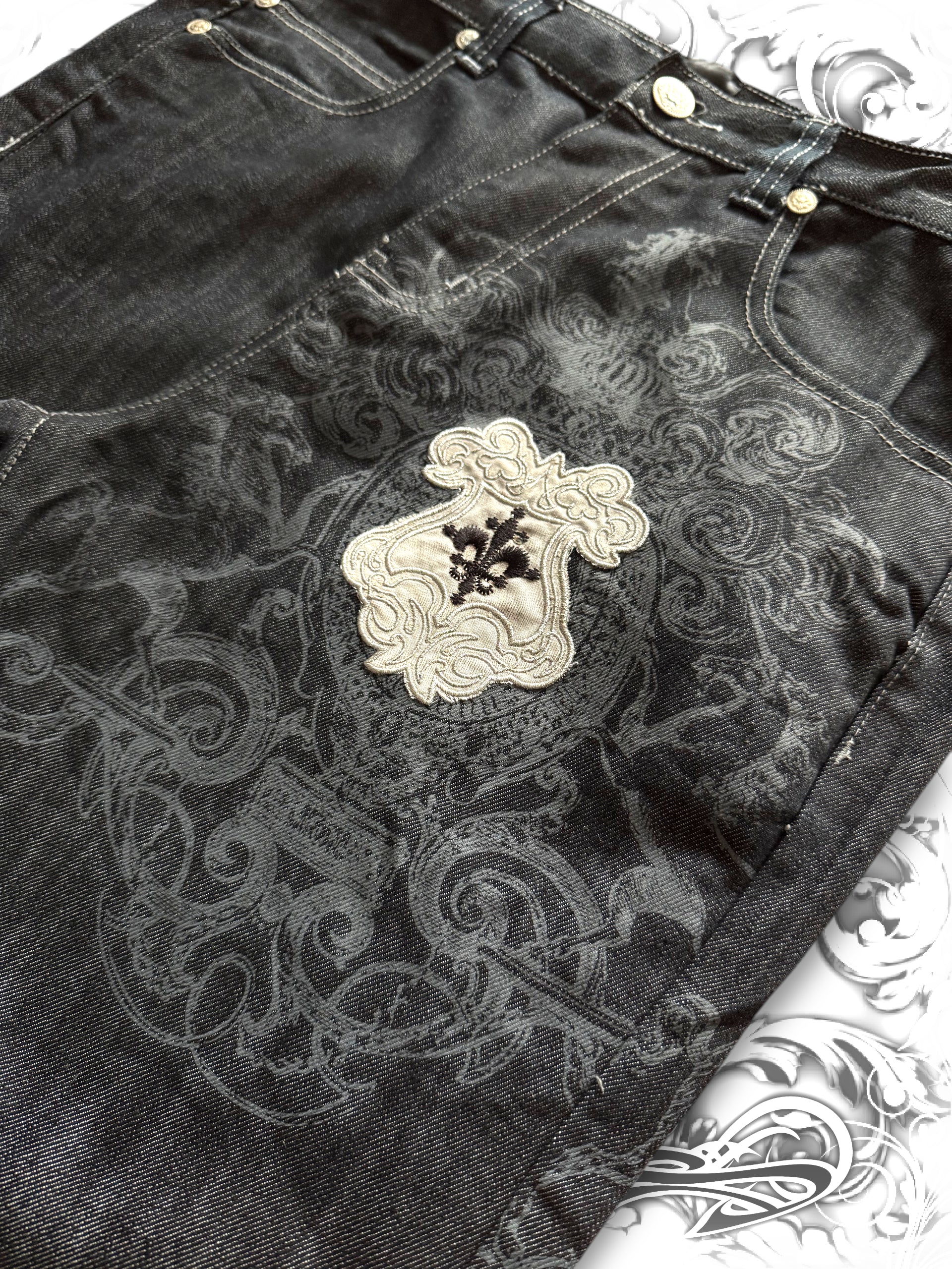 Rare Vintage Raw Blue Apex Predator Pants with Studded Wings