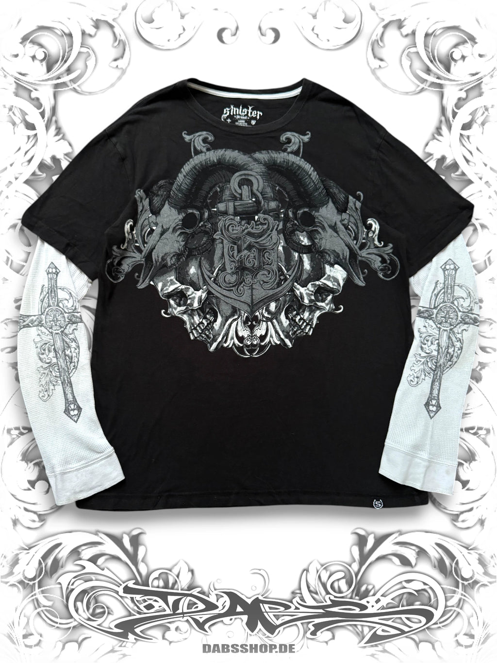 Sinister Grunge Skull Layered Longsleeve