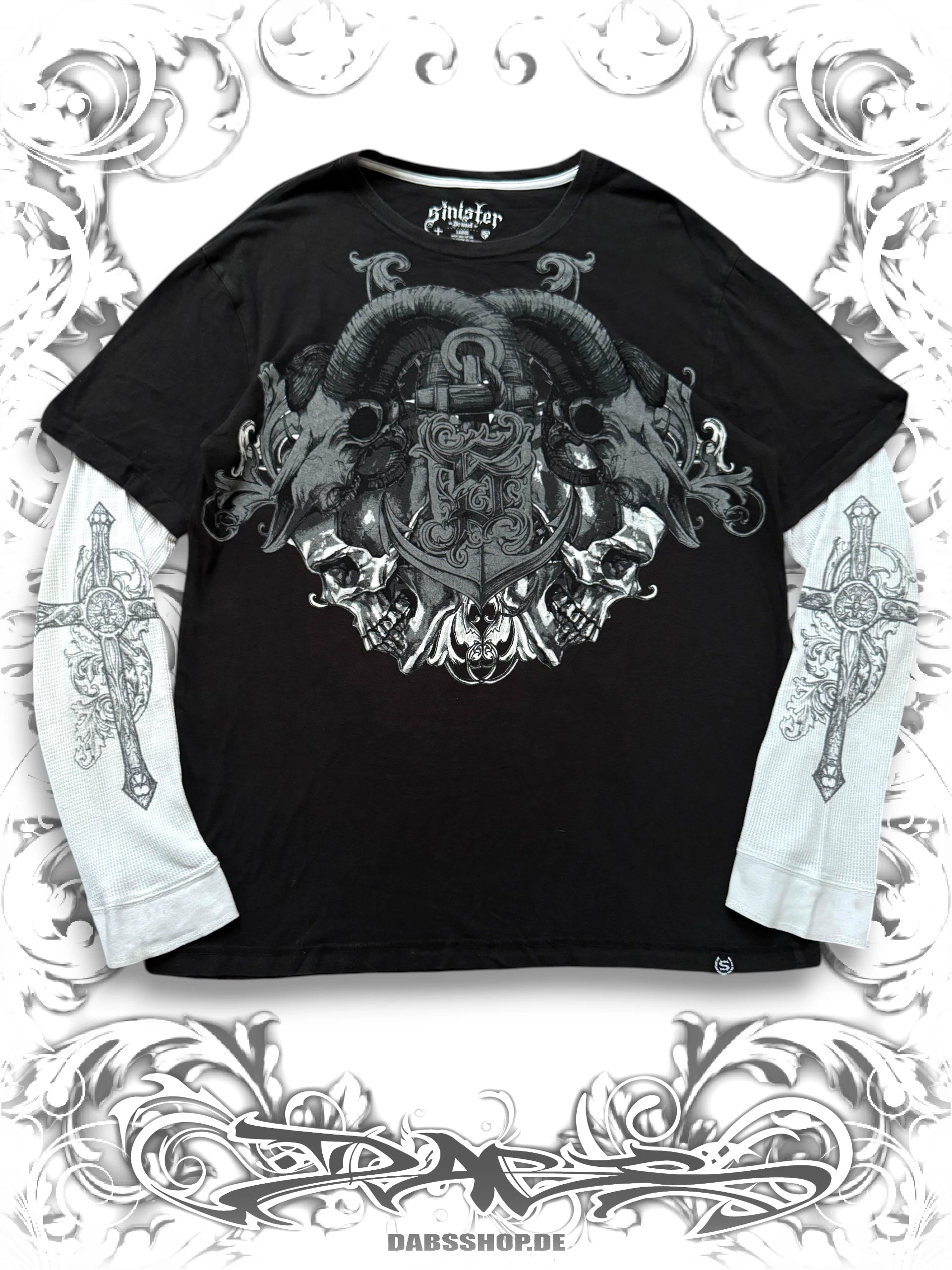 Sinister Grunge Skull Layered Longsleeve