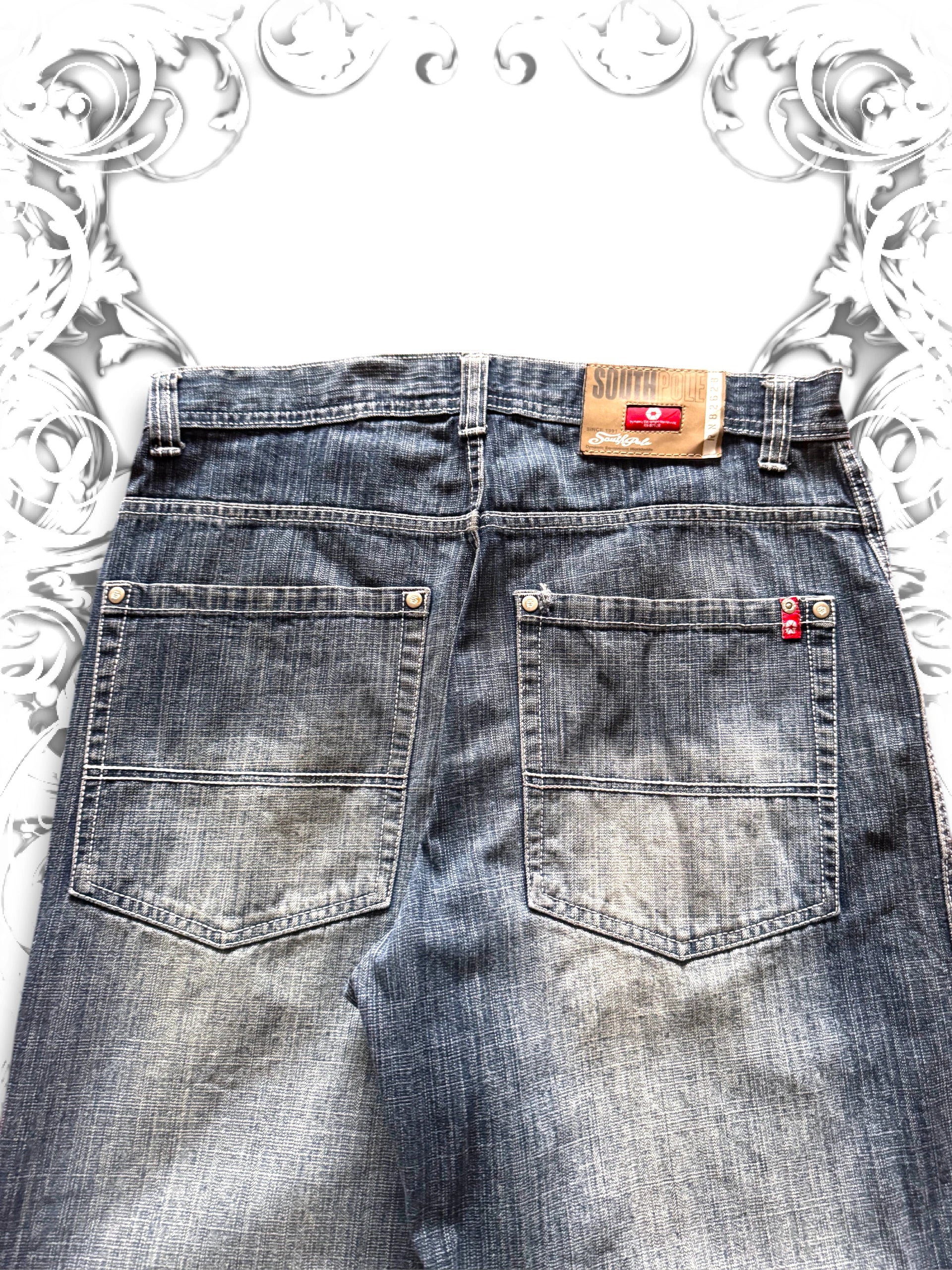 Southpole Red Tab Baggy Denim Blue Washing