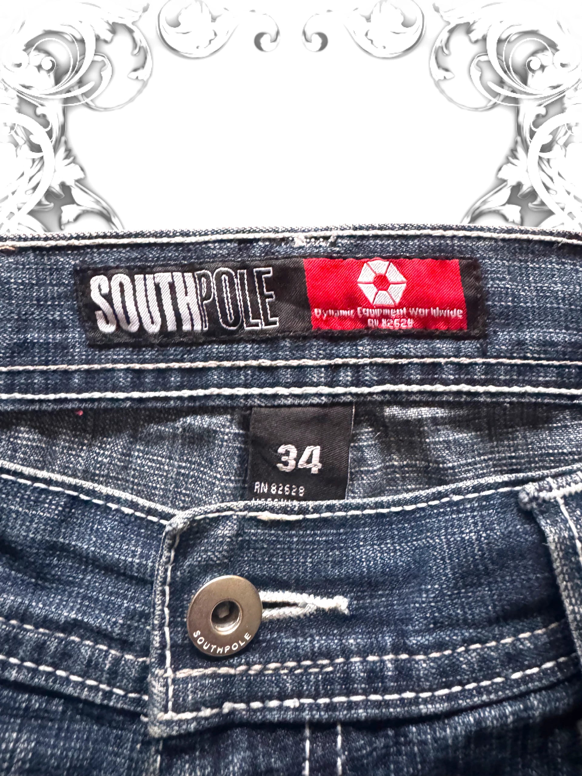Southpole Red Tab Baggy Denim Blue Washing