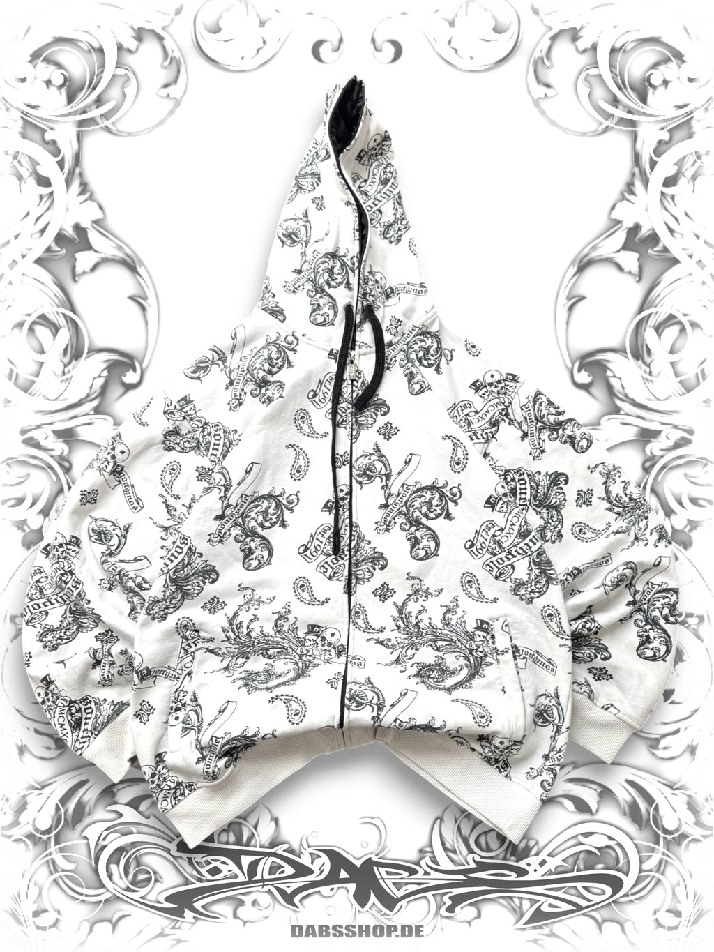 Southpole Rare Crossbone Paisley 2000s Zip Hoodie