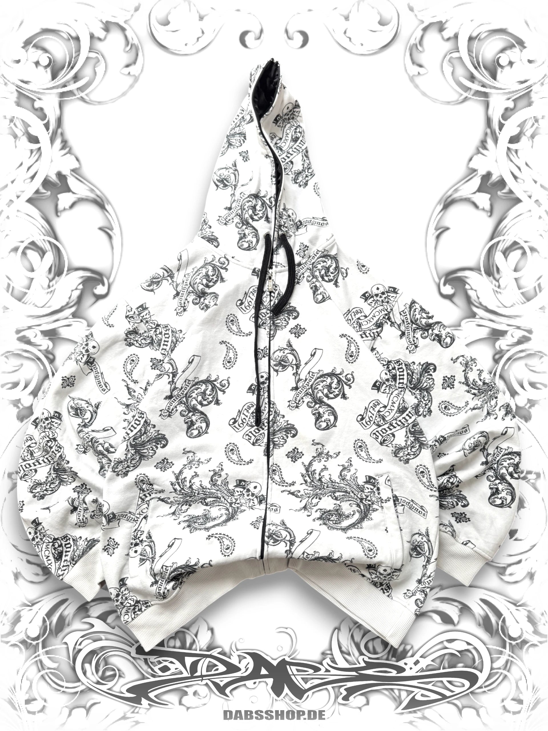 Southpole Rare Crossbone Paisley 2000s Zip Hoodie