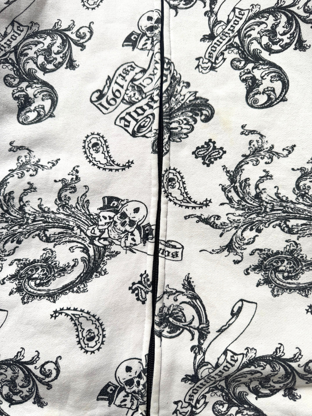 Southpole Rare Crossbone Paisley 2000s Zip Hoodie