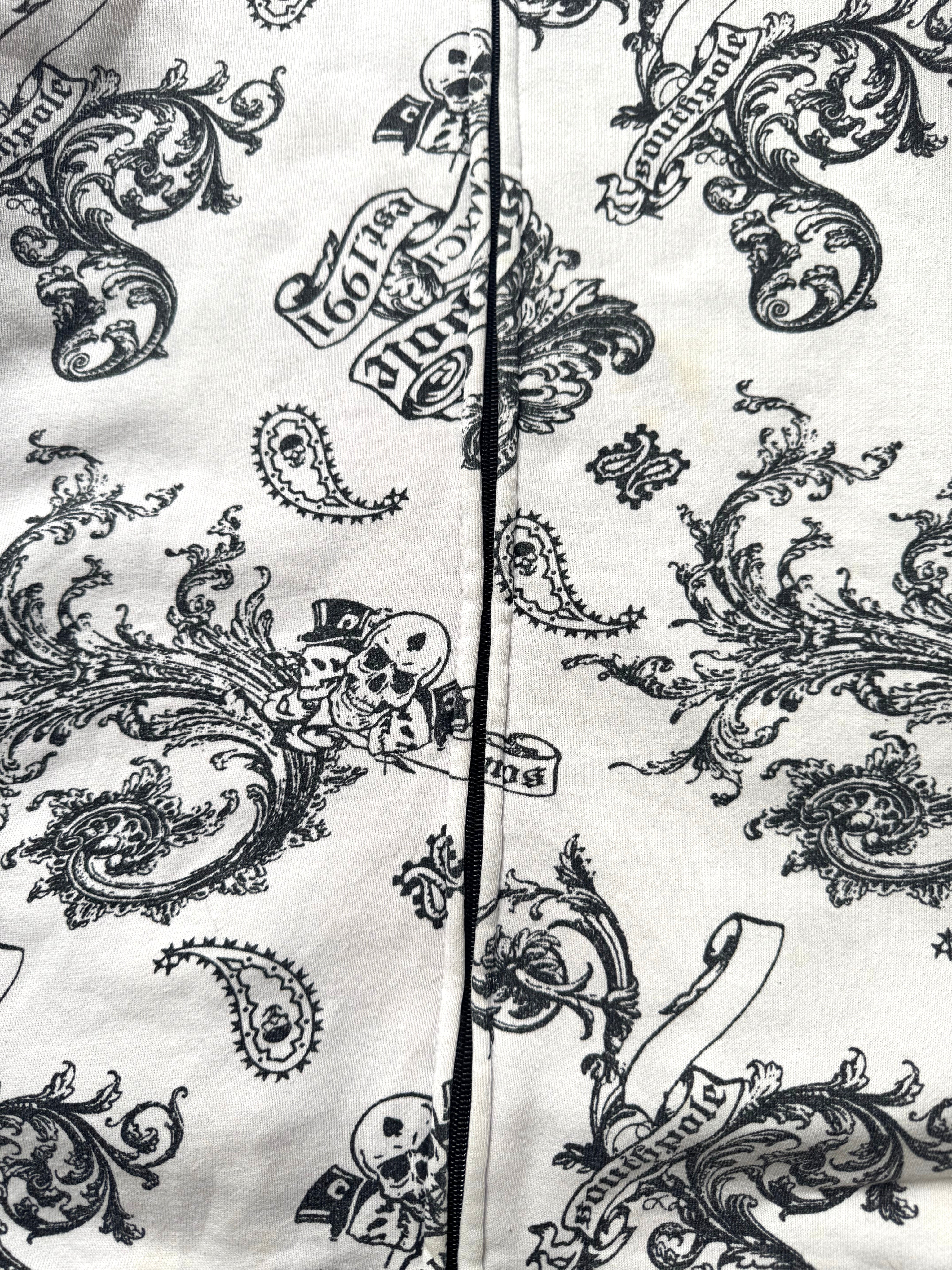 Southpole Rare Crossbone Paisley 2000s Zip Hoodie
