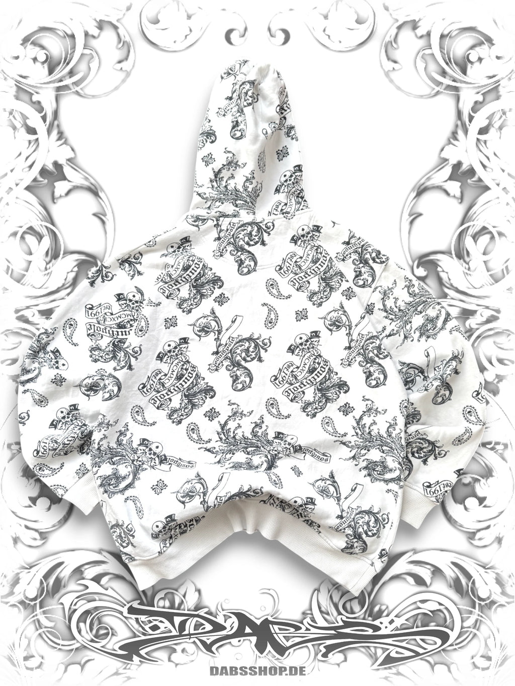 Southpole Rare Crossbone Paisley 2000s Zip Hoodie