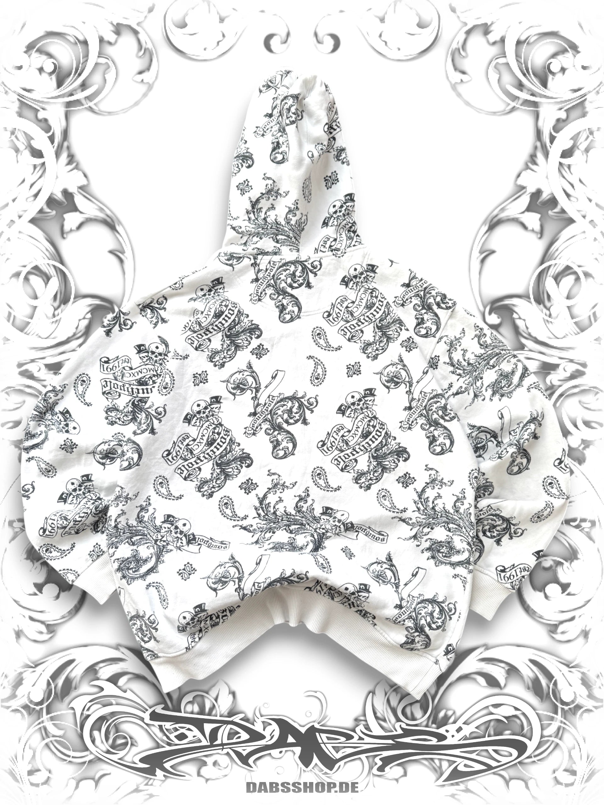 Southpole Rare Crossbone Paisley 2000s Zip Hoodie