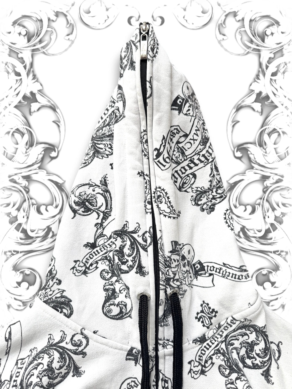 Southpole Rare Crossbone Paisley 2000s Zip Hoodie
