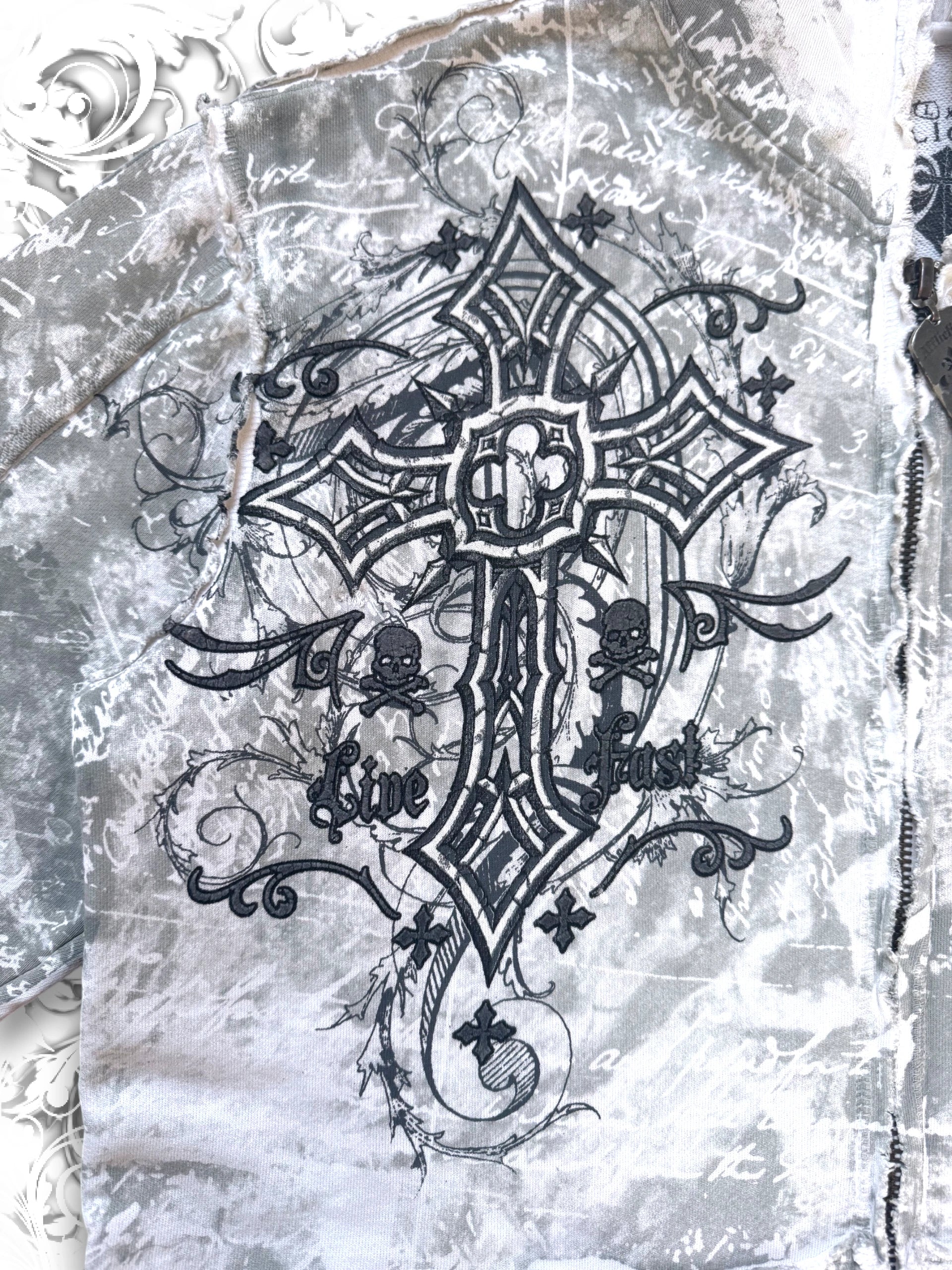 Affliction Grunge Wings AOP Zip Hoodie