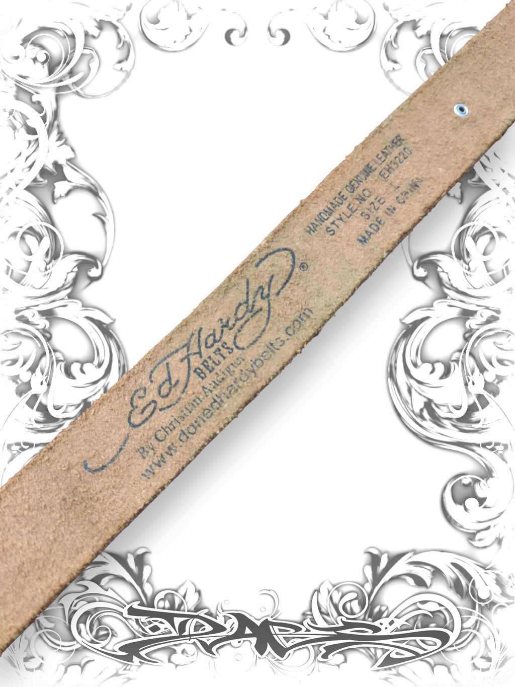 Ed Hardy Graphic Belt with Rhinestones