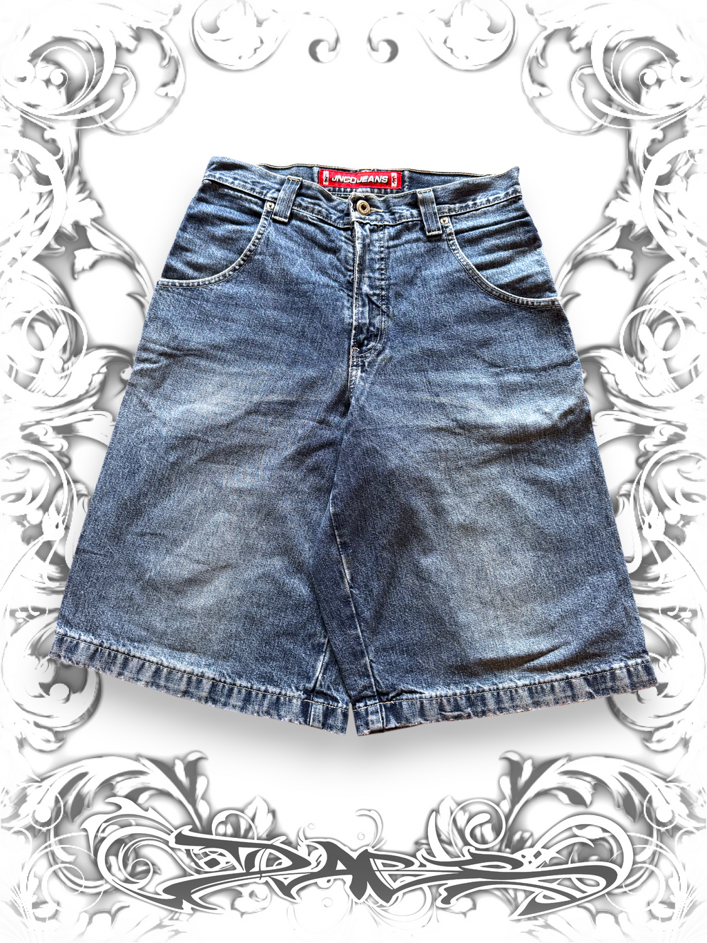 Rare JNCO Tribal Crown Embroidered Jorts