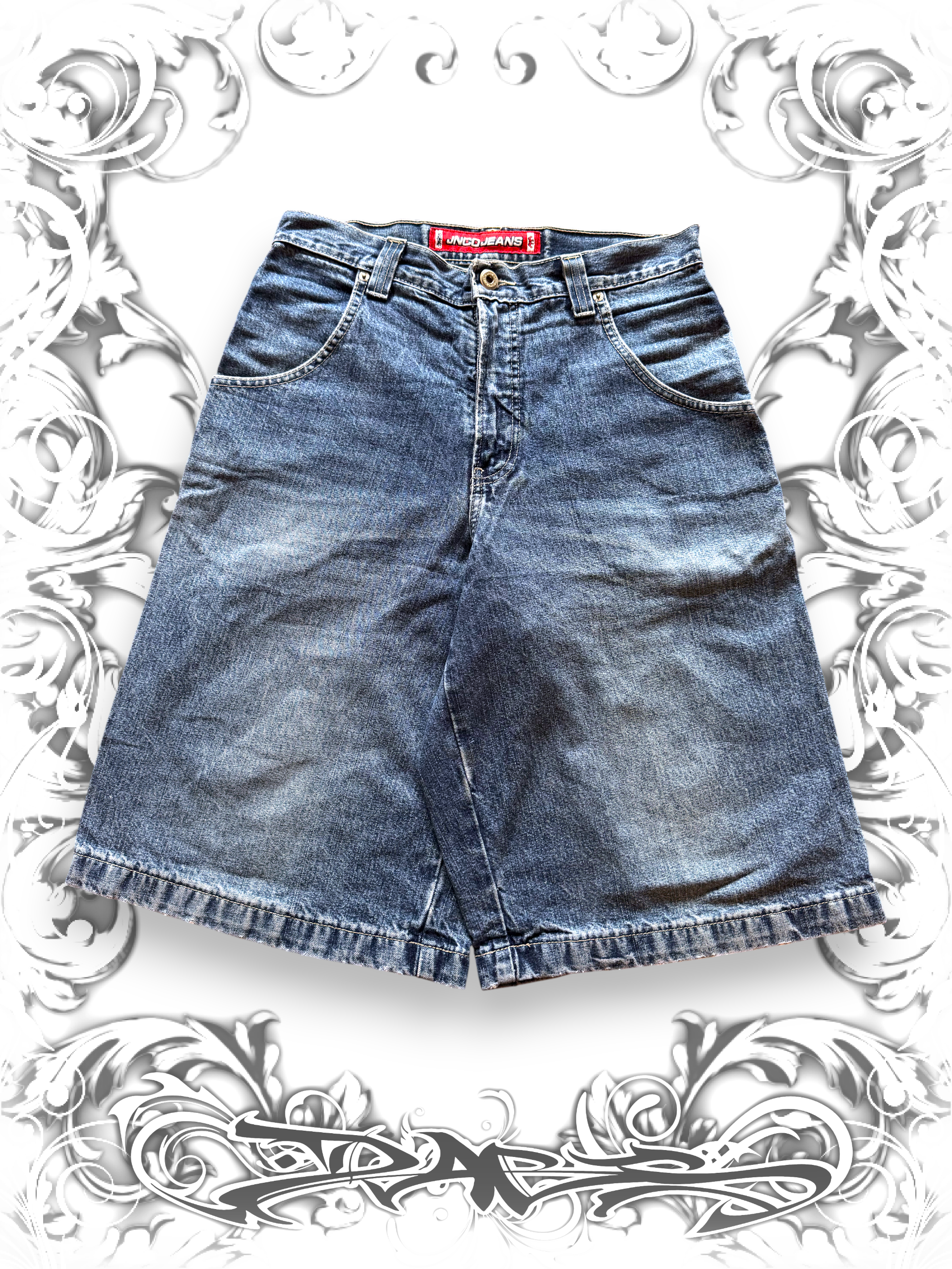 Rare JNCO Tribal Crown Embroidered Jorts