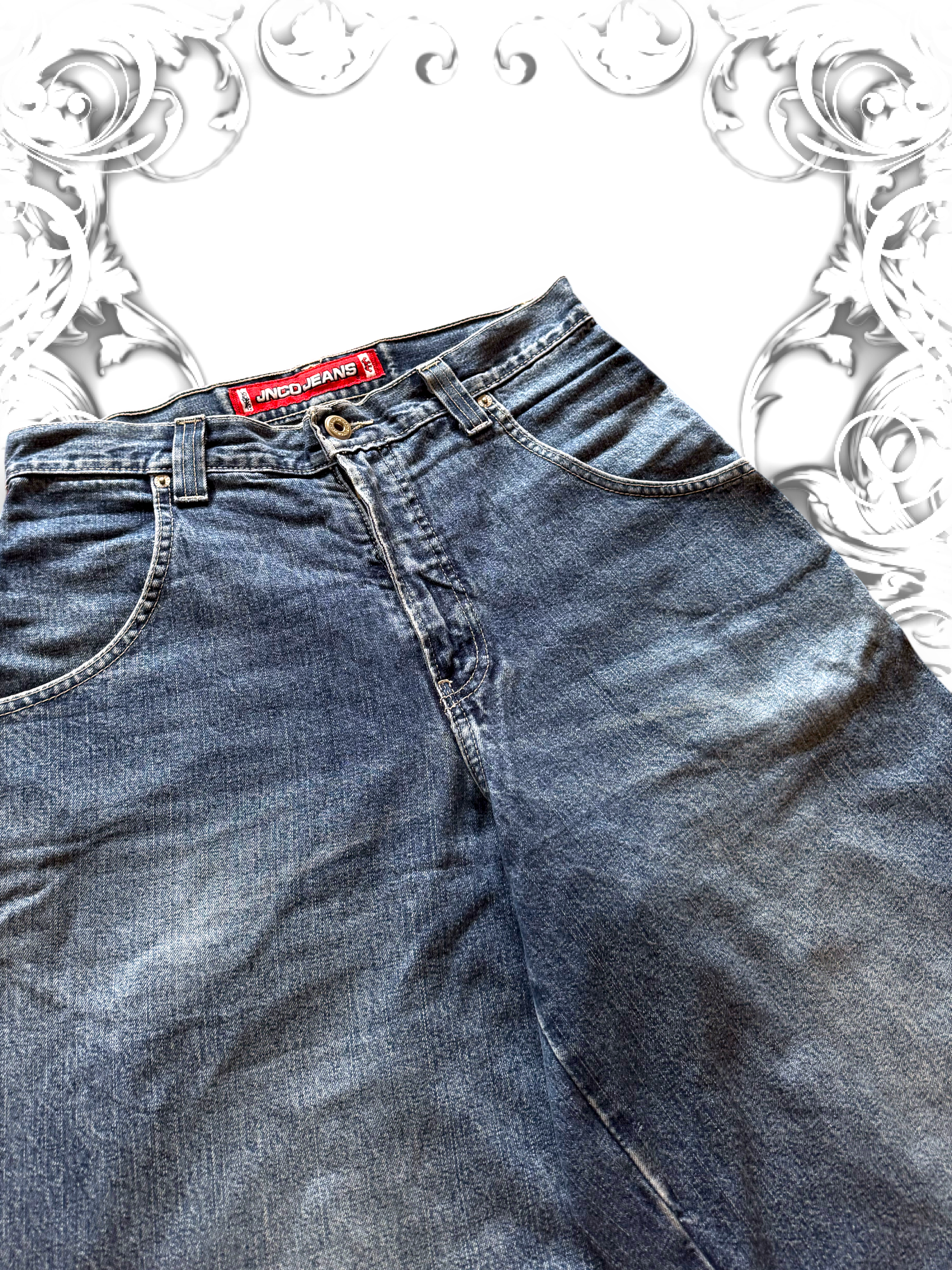 Rare JNCO Tribal Crown Embroidered Jorts