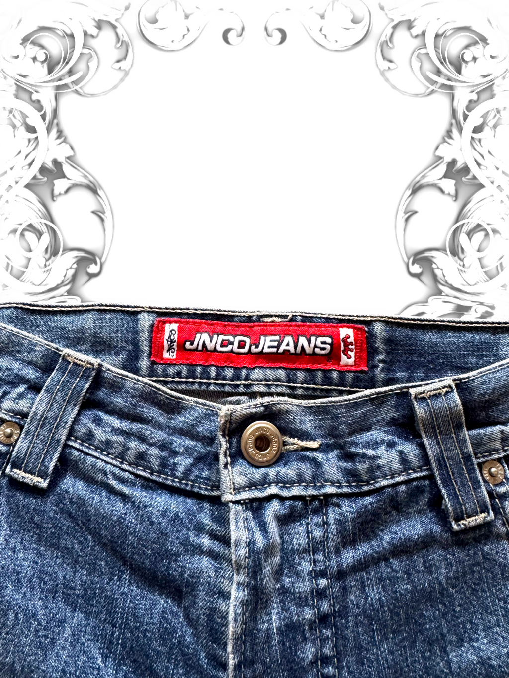 Rare JNCO Tribal Crown Embroidered Jorts