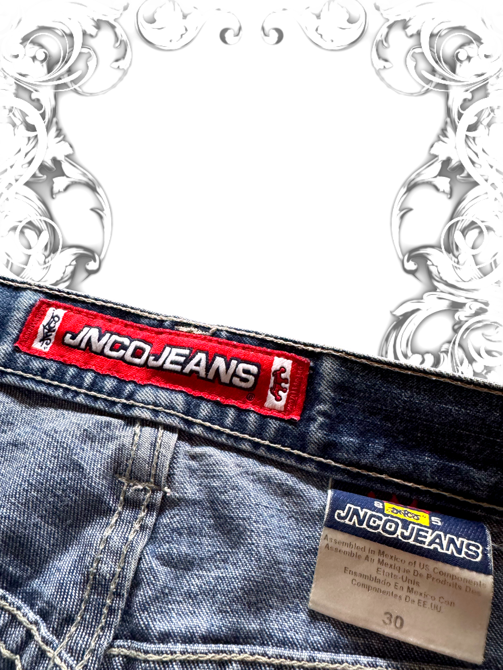 Rare JNCO Tribal Crown Embroidered Jorts