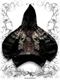 Xzavier Winged Skull Grunge Hoodie