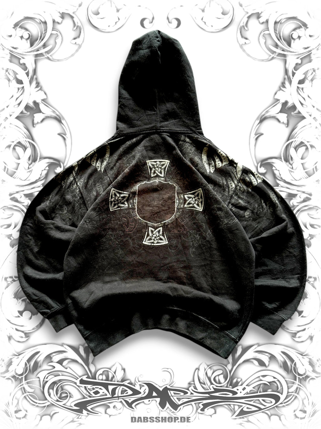 Xzavier Winged Skull Grunge Hoodie