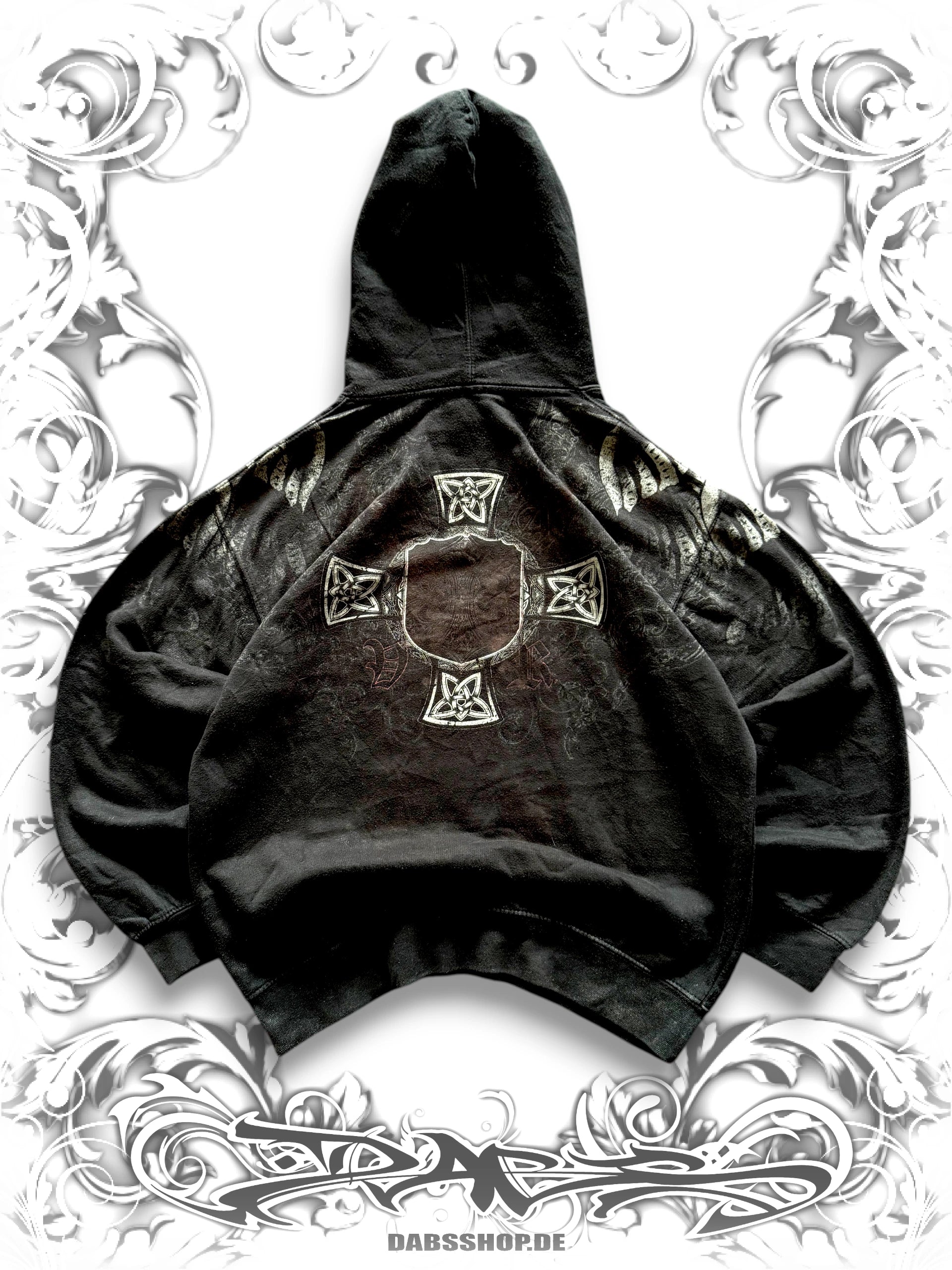 Xzavier Winged Skull Grunge Hoodie