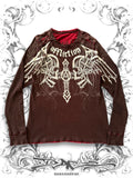 Affliction Tribal Skulls reversible longsleeve shirt with 2000s MMA Y2K vintage design